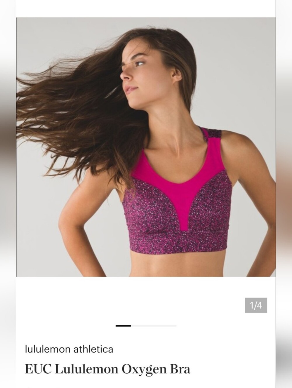 lululemon athletica Pink Fuchsia Speckle Oxygen Sports Bra 8